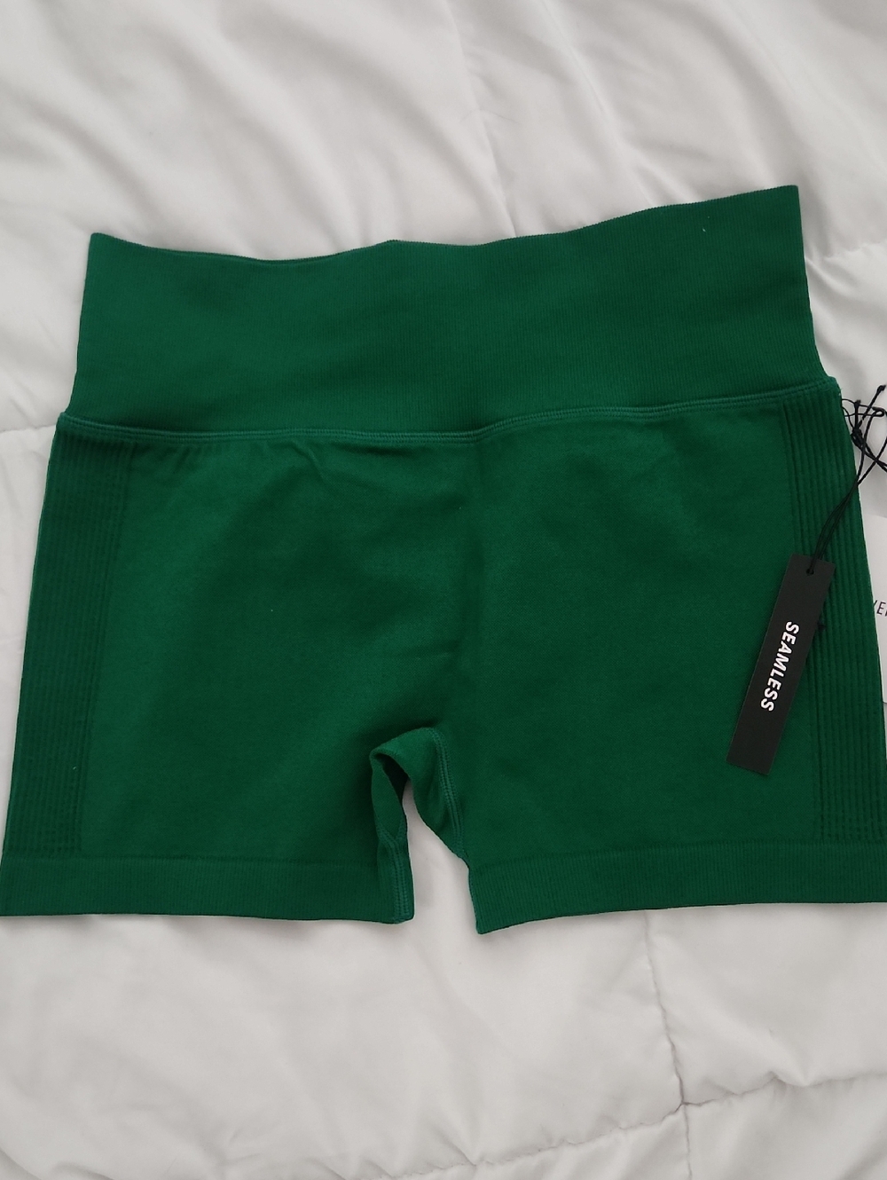 Green Seamless High-Waist Bike Shorts